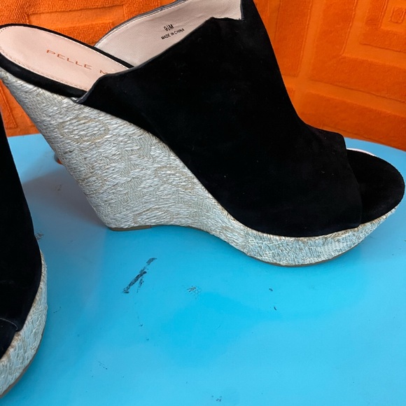 Black suede platform slides - Picture 7 of 8